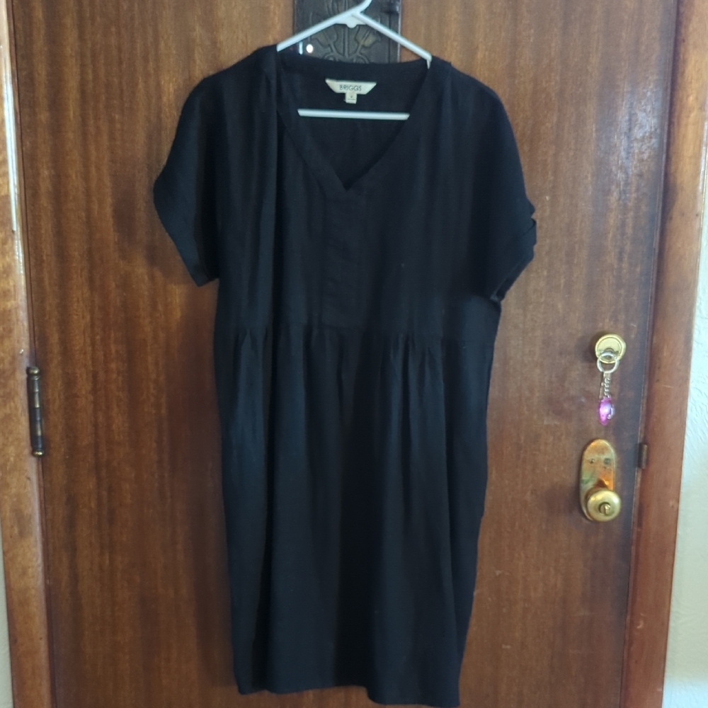 Black V-Neck Women's Summer Dress